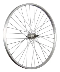 26 Zoll Hinterrad Büchel Alufelge / Schraubkranznabe 5/9-fach - Silber
