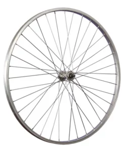 28 Zoll Vorderrad Büchel Alufelge / Alu Nabe Vollachse - Silber