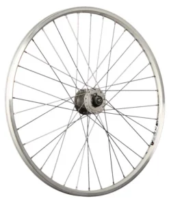 26 Zoll Fahrrad Vorderrad Felge Shimano T4000 1,5 W Nabendynamo Silber