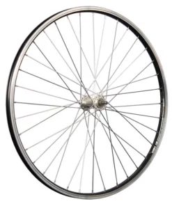 26 Zoll Fahrrad Vorderrad Schürmann Hohlkammer Felge Vollachse V-Brake Schwarz