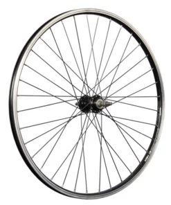 26 Zoll Hinterrad Hohlkammer Felge Aluminiumnabe Vollachse 5-9 Fach Schwarz