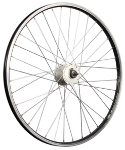 26 Zoll Vorderrad Alu Hohlkammerfelge YAK19 Shimano DH-C3000 Nabendynamo Schwarz