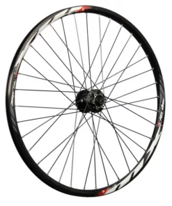 26 Zoll Laufrad Vorderrad Mach1 MX Hohlkammer Geöst Shimano HB-M475 Disc 6L Schwarz