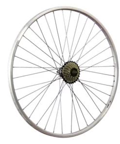 28 Zoll Hinterrad YAK19 / 7 Fach Shimano Schraubkranz - Silber