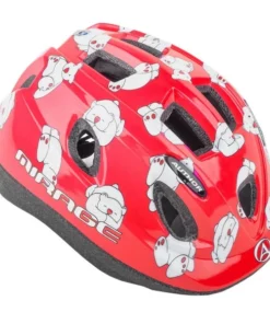Fahrradhelm Mirage Kinderhelm Größe M 48cm-54cm Eisbär Dial-Fit Rot