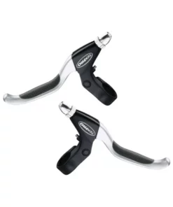 TEKTRO Fahrrad Bremshebel Paar V-Brake 4 Finger Bremsgriffe Schwarz / Silber Für Drehgriff