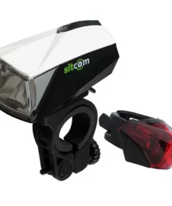 Fahrrad CREE LED Lichtset 50 Lux Sensor Akku Frontlicht Rücklicht Weiss