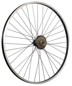 28 Zoll Fahrrad Hinterrad Aluminiumfelge Mit 6 Fach Schraubkranz Schwarz