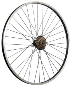 28 Zoll Fahrrad Hinterrad Aluminiumfelge Mit 7 Fach Schraubkranz Schwarz
