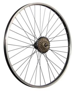 26 Zoll Fahrrad Hinterrad Aluminiumfelge Mit 6 Fach Schraubkranz Schwarz