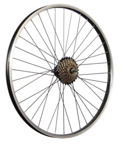 26 Zoll Fahrrad Hinterrad Aluminiumfelge Mit 7 Fach Schraubkranz Schwarz