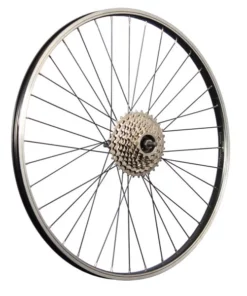 26 Zoll Fahrrad Hinterrad Aluminiumfelge Mit 8 Fach Schraubkranz Schwarz