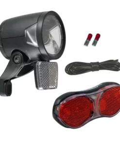 Fahrrad Licht Set Herrmans MR8 LED Scheinwerfer 180 Lumen Plus Rücklicht StVZO