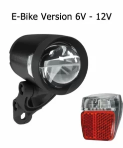 Herrmans Fahrrad LED E-Bike Lichtset 6-12 V 200 Lumen Scheinwerfer Rücklicht