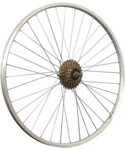 28 Zoll Hinterrad YAK19 / 7 Fach Schraubkranz - Silber