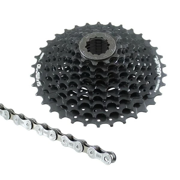 Fahrrad Verschleißset Shimano HG200 Kassette 9 Fach Kette Shimano HG53 Komplettset 3 Fahrrad Verschleißset Shimano HG200 Kassette 9 Fach Kette Shimano HG53 Komplettset