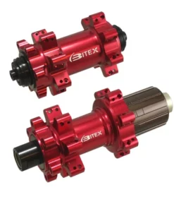 Fahrrad Nabenset Bitex BX401 Satz Vorn Hinten 9x100 / 12x142 28 Loch Rot